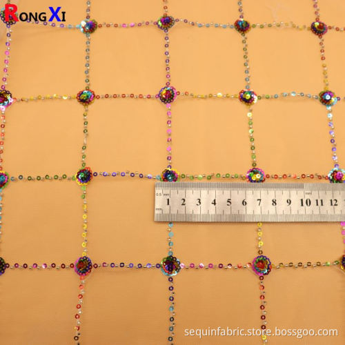 3mm New Design Gold Sequin Imbroidered Fabric